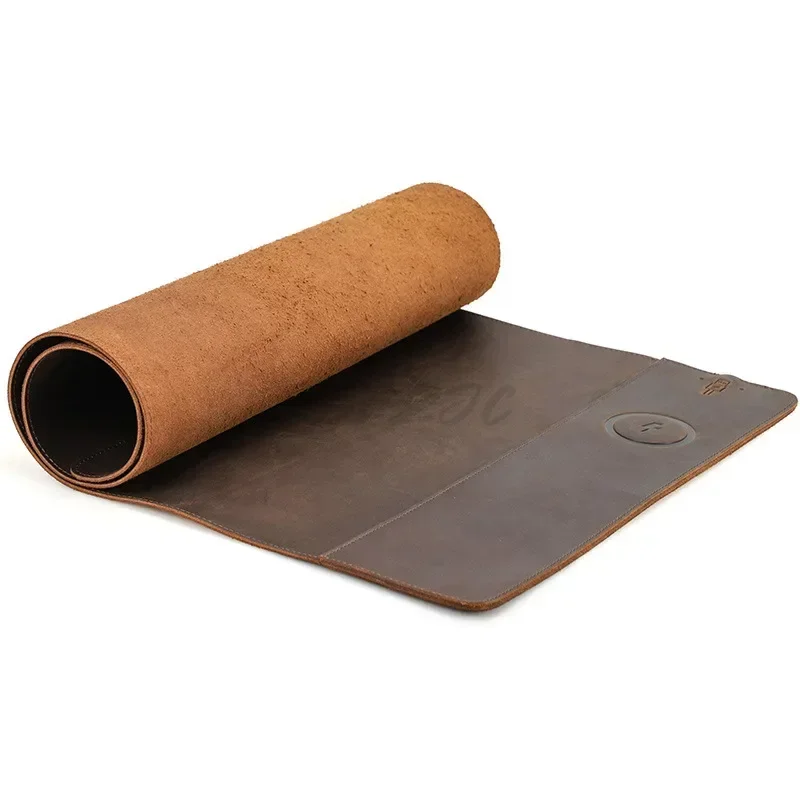 Wireless Charging Pad - Mouse pad vintage de couro com