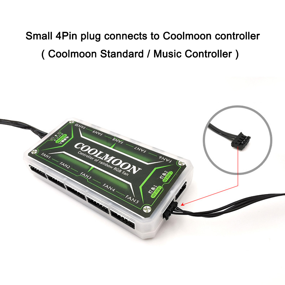 Coolmoon 5v pequeno 4pin rgb c - Tablet With All Accessories avaliação e preço