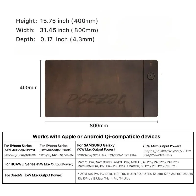Mouse pad vintage de couro com - Wireless Charging Pad avaliação e preço